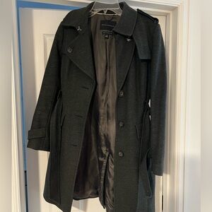 Banana Republic Charcoal Gray Wool Trench Coat